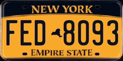 NY license plate FED8093