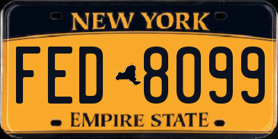 NY license plate FED8099