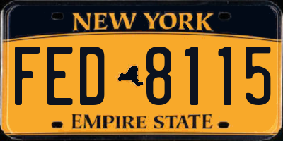 NY license plate FED8115