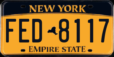 NY license plate FED8117
