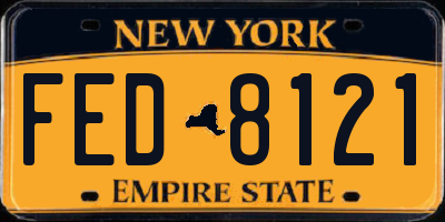 NY license plate FED8121