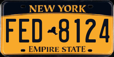NY license plate FED8124