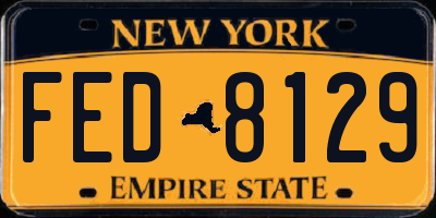 NY license plate FED8129
