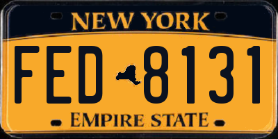 NY license plate FED8131