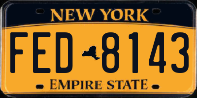 NY license plate FED8143