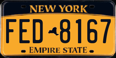 NY license plate FED8167