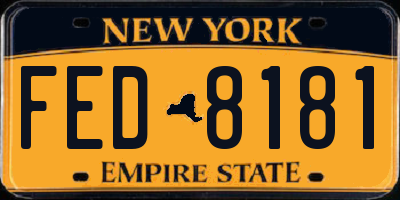 NY license plate FED8181
