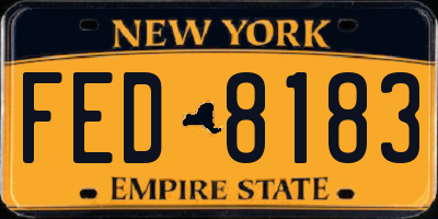 NY license plate FED8183