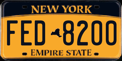 NY license plate FED8200