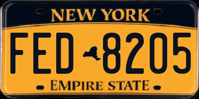 NY license plate FED8205