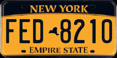 NY license plate FED8210