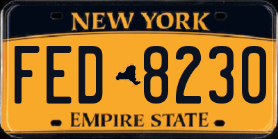 NY license plate FED8230