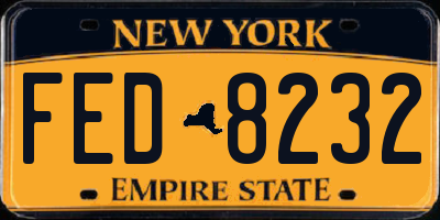 NY license plate FED8232