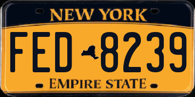 NY license plate FED8239