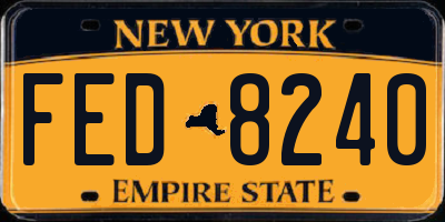 NY license plate FED8240