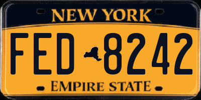 NY license plate FED8242