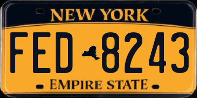 NY license plate FED8243