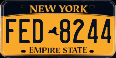 NY license plate FED8244