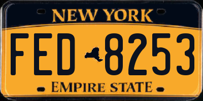NY license plate FED8253