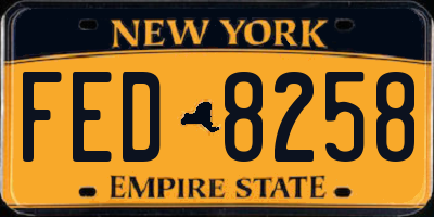 NY license plate FED8258