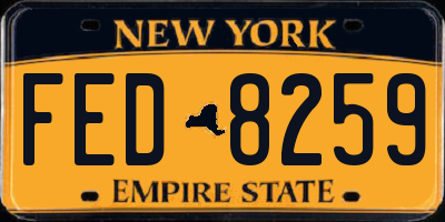 NY license plate FED8259