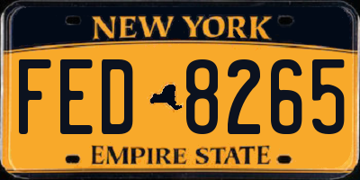 NY license plate FED8265