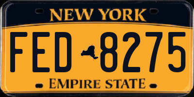 NY license plate FED8275