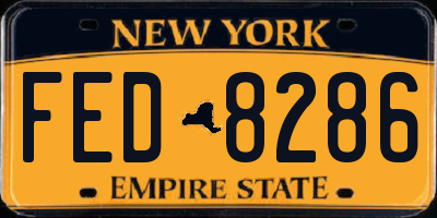 NY license plate FED8286