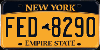 NY license plate FED8290