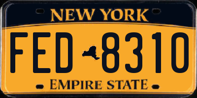 NY license plate FED8310