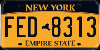 NY license plate FED8313
