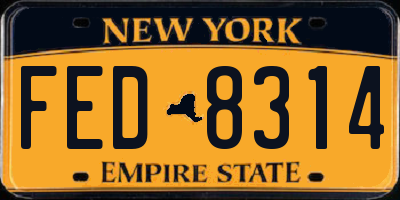 NY license plate FED8314