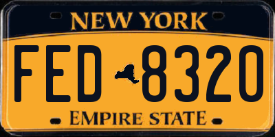 NY license plate FED8320