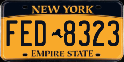 NY license plate FED8323