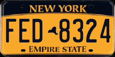 NY license plate FED8324