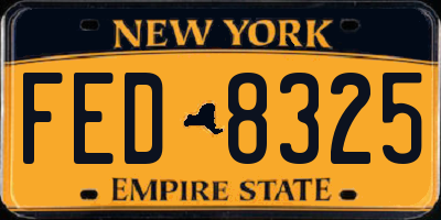 NY license plate FED8325