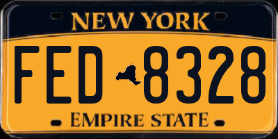 NY license plate FED8328