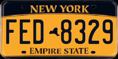 NY license plate FED8329