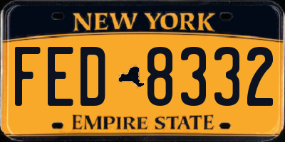 NY license plate FED8332