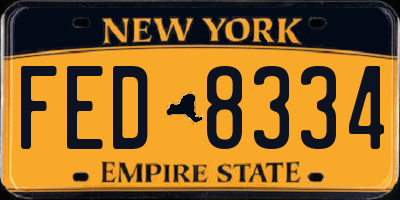 NY license plate FED8334