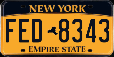 NY license plate FED8343