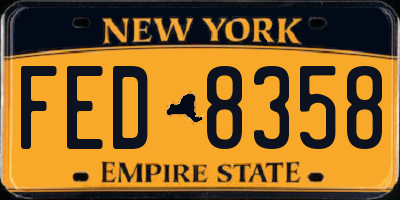 NY license plate FED8358