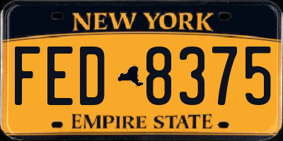 NY license plate FED8375