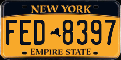 NY license plate FED8397