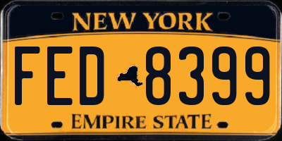 NY license plate FED8399
