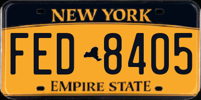 NY license plate FED8405