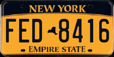 NY license plate FED8416