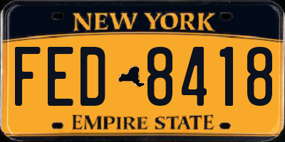 NY license plate FED8418