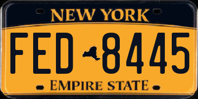 NY license plate FED8445