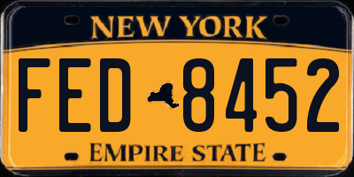 NY license plate FED8452